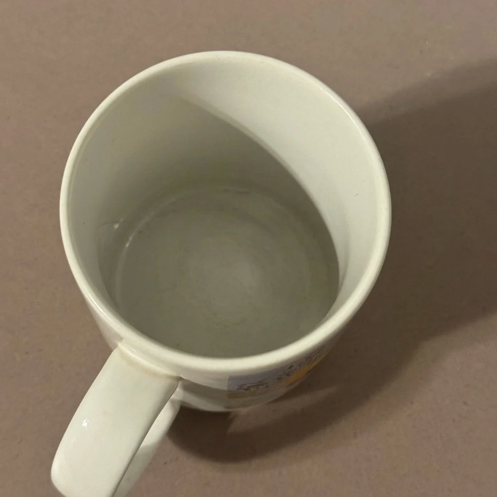 Vintage Cat-Themed White Ceramic Mug
